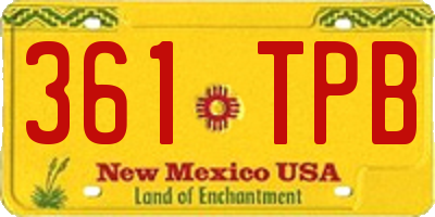 NM license plate 361TPB