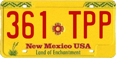 NM license plate 361TPP