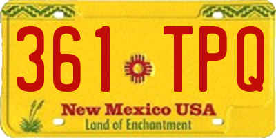 NM license plate 361TPQ