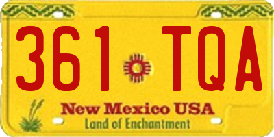 NM license plate 361TQA