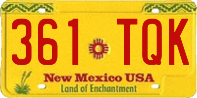 NM license plate 361TQK