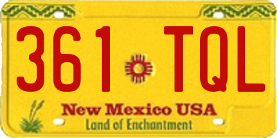 NM license plate 361TQL
