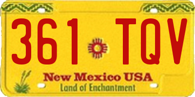 NM license plate 361TQV