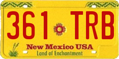 NM license plate 361TRB