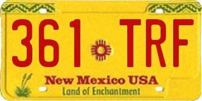 NM license plate 361TRF