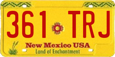 NM license plate 361TRJ