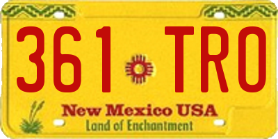 NM license plate 361TRO