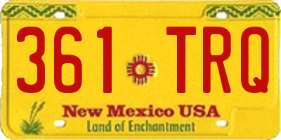 NM license plate 361TRQ