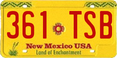 NM license plate 361TSB