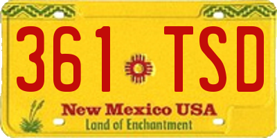 NM license plate 361TSD