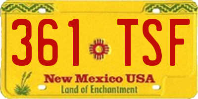 NM license plate 361TSF