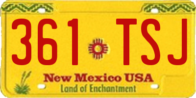 NM license plate 361TSJ