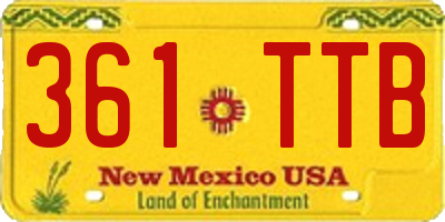 NM license plate 361TTB