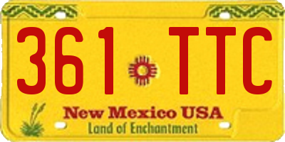 NM license plate 361TTC