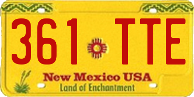 NM license plate 361TTE