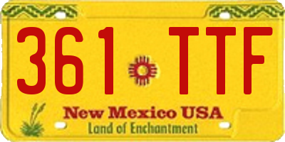 NM license plate 361TTF