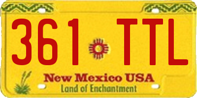 NM license plate 361TTL