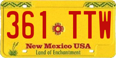 NM license plate 361TTW