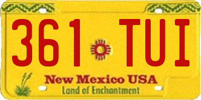 NM license plate 361TUI