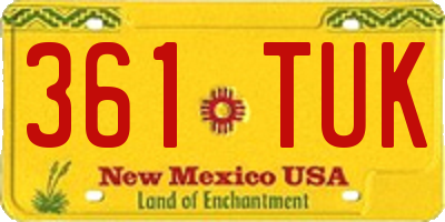 NM license plate 361TUK