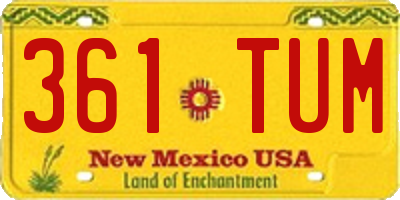 NM license plate 361TUM
