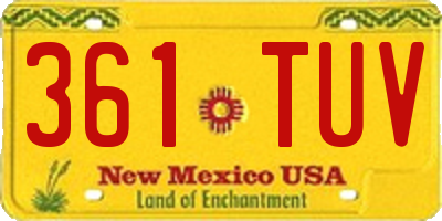 NM license plate 361TUV