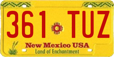 NM license plate 361TUZ