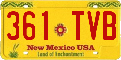 NM license plate 361TVB