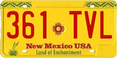 NM license plate 361TVL