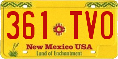 NM license plate 361TVO