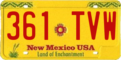 NM license plate 361TVW