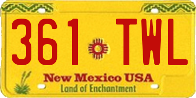 NM license plate 361TWL