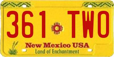 NM license plate 361TWO