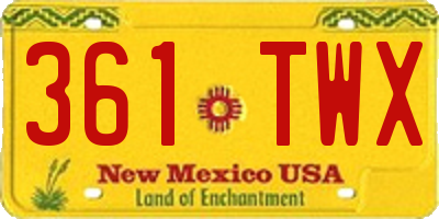 NM license plate 361TWX