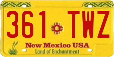 NM license plate 361TWZ