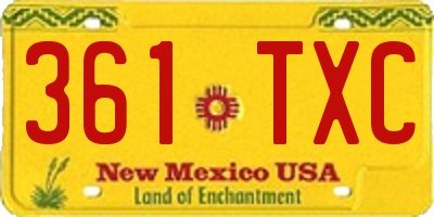 NM license plate 361TXC
