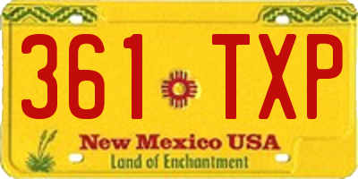 NM license plate 361TXP