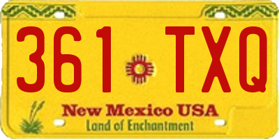 NM license plate 361TXQ
