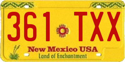 NM license plate 361TXX