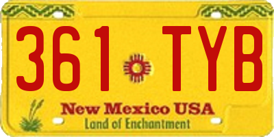 NM license plate 361TYB