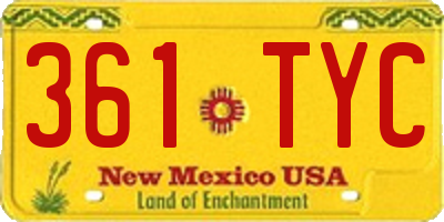NM license plate 361TYC