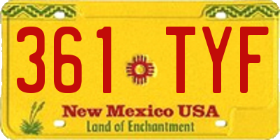 NM license plate 361TYF