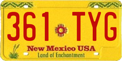 NM license plate 361TYG