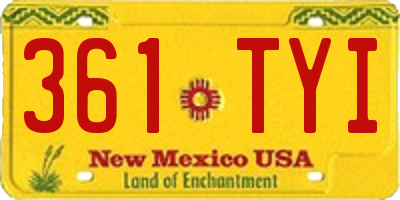 NM license plate 361TYI