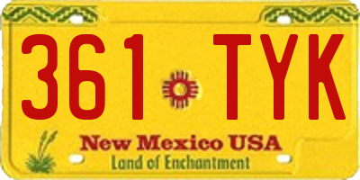 NM license plate 361TYK