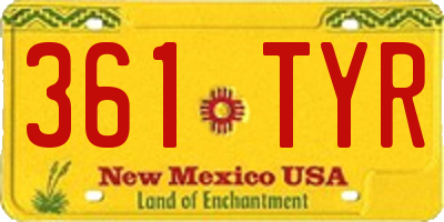 NM license plate 361TYR