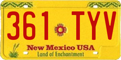 NM license plate 361TYV