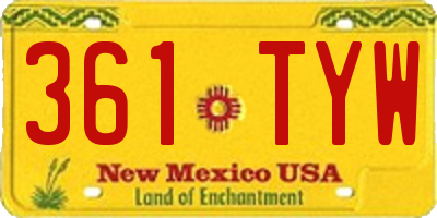 NM license plate 361TYW