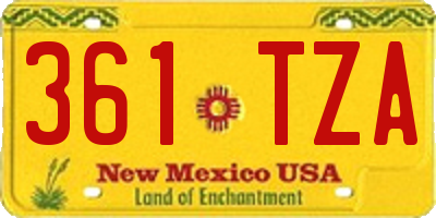 NM license plate 361TZA