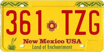 NM license plate 361TZG